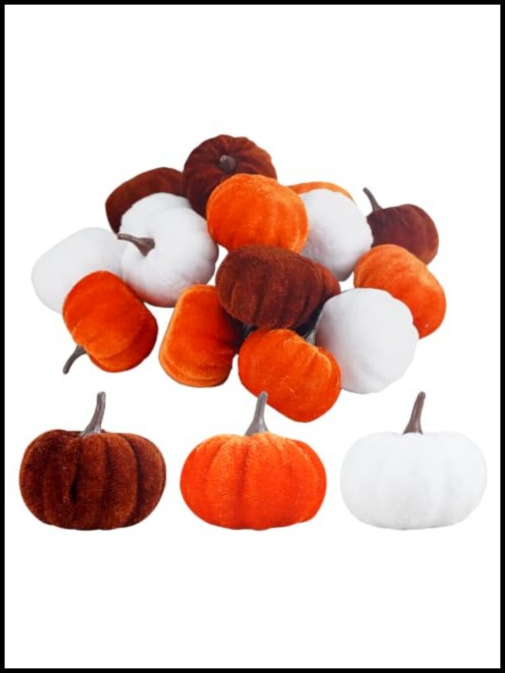 18pc Velvet Felt Pumpkins Fall Thanksgiving Decor